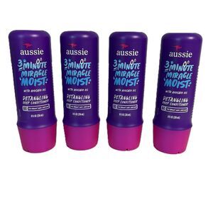 (4) Aussie 3 Minute Miracle Moist Detangling Deep Conditioner Paraben Free 8oz